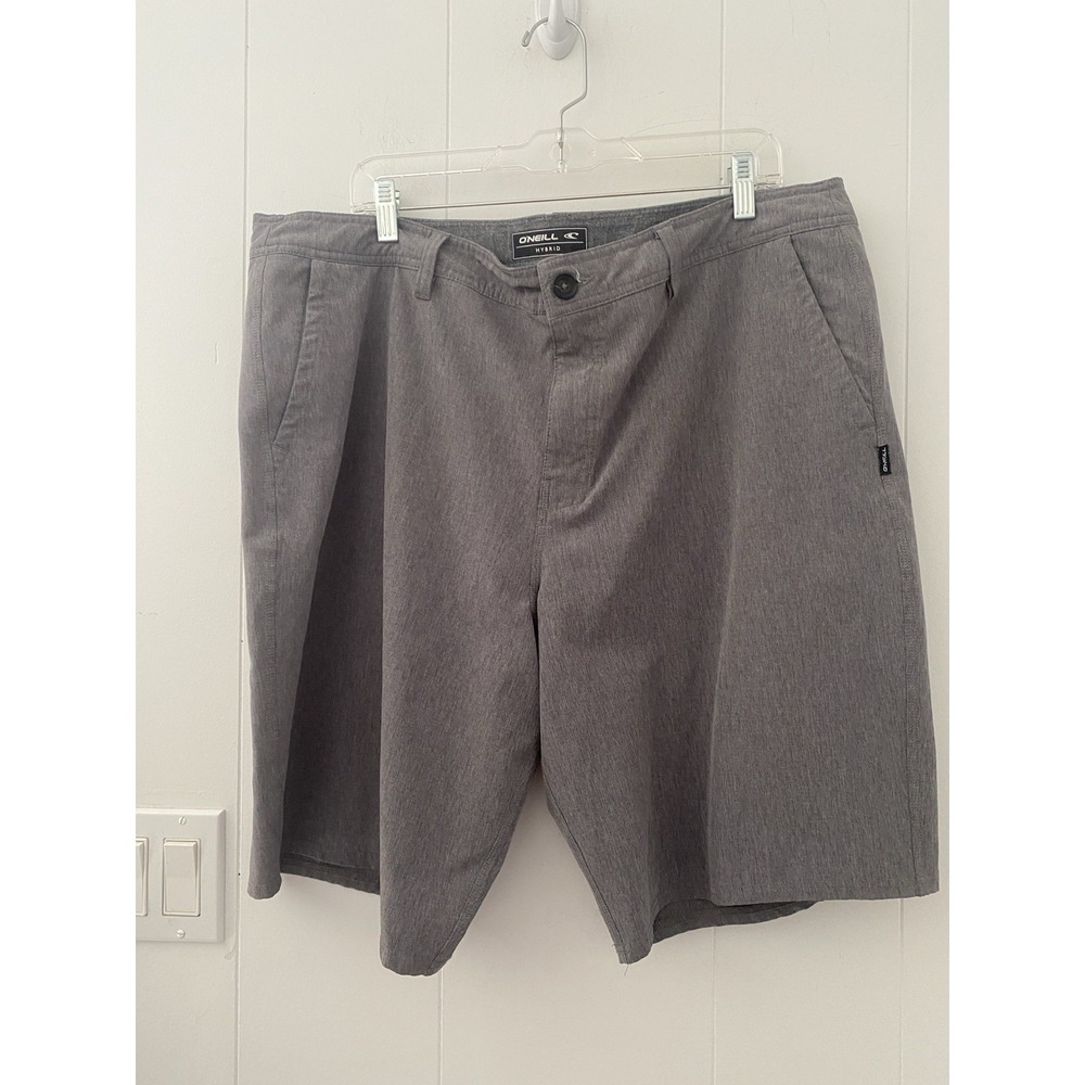 O'Neill Men's Gray Hybrid Stretch Walking Board Shorts Size 40 Flat Front